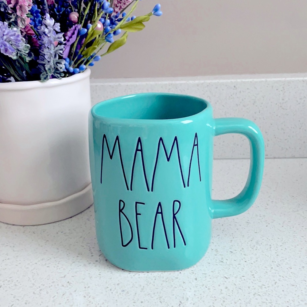 🐻 RAE DUNN MAMA BEAR TIFFANY BLUE/TEAL FARMHOUSE MUG